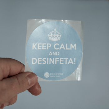 Adesivo "Keep Calm and Desinfeta!" - 5 unidades